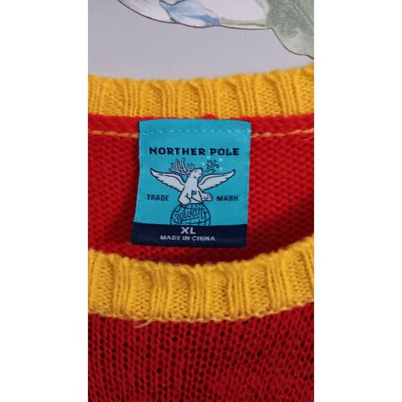 Norther Pole XL Red Christmas Squirrel Nutcracker Fun Lightweight Ugly Sweater - Picture 3 of 4